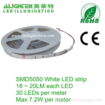 Silica Gel Coating Silicon Covered White Pcb 150pcs Smd5050 Led Strip Light Ribbon With Graduation 